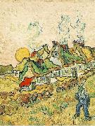 Vincent Van Gogh Thatched Cottages in the Sunshine oil on canvas